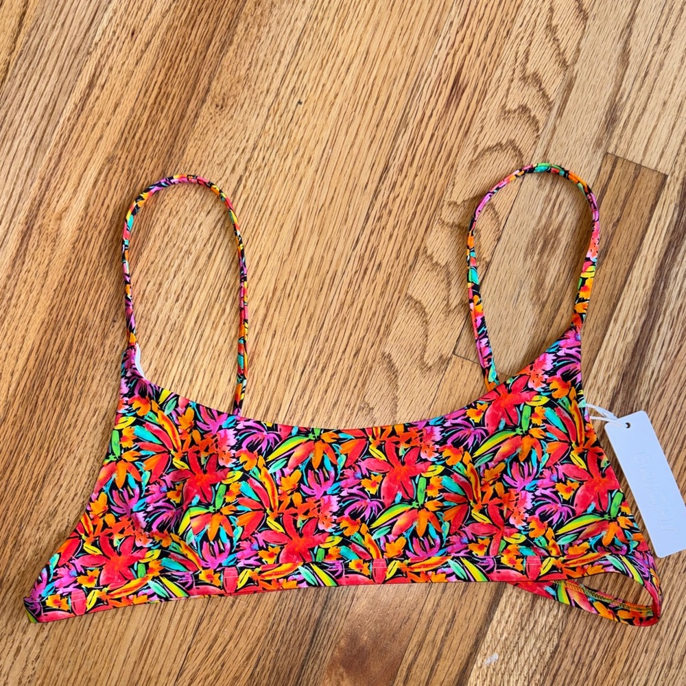 Bright large bikini top Colorful Swim Top